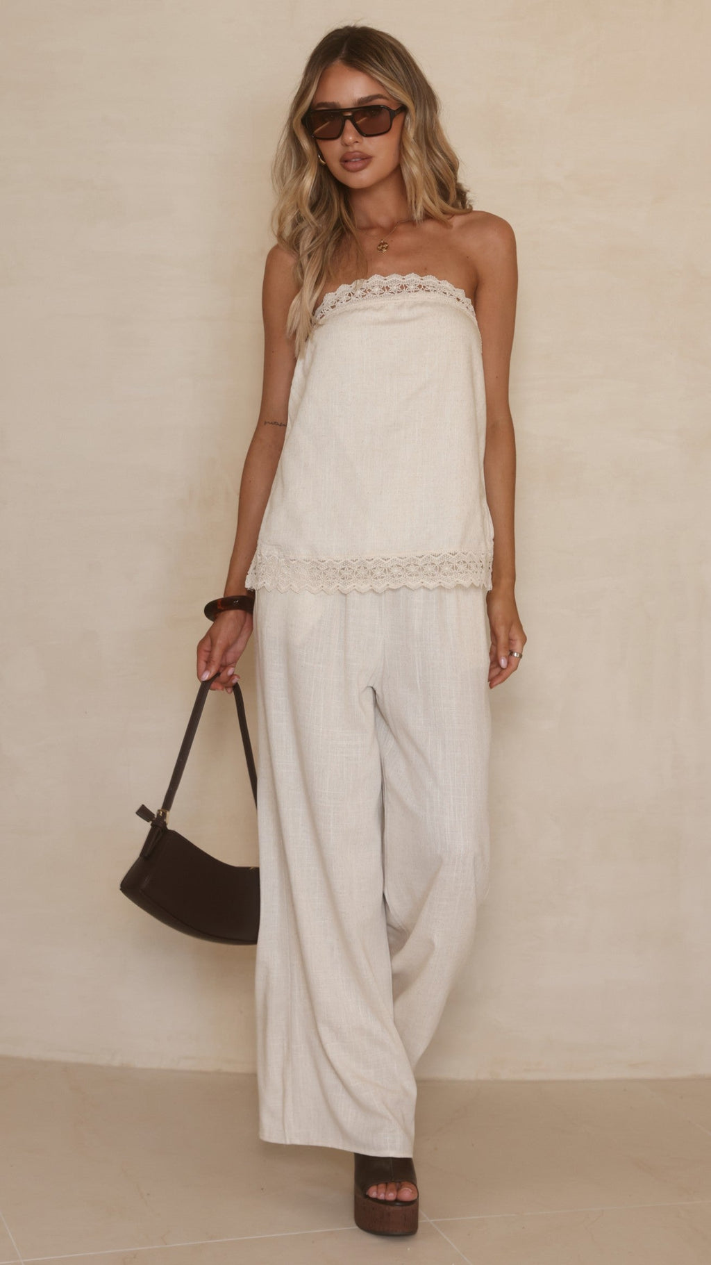 Luna Top and Pants Set - Oat