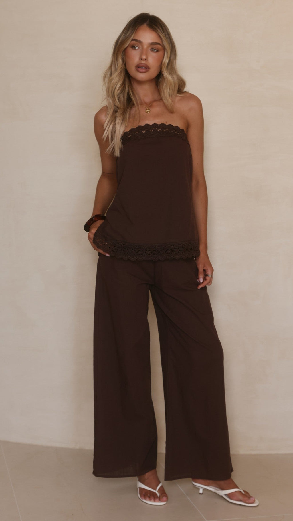 Luna Top and Pants Set - Chocolate