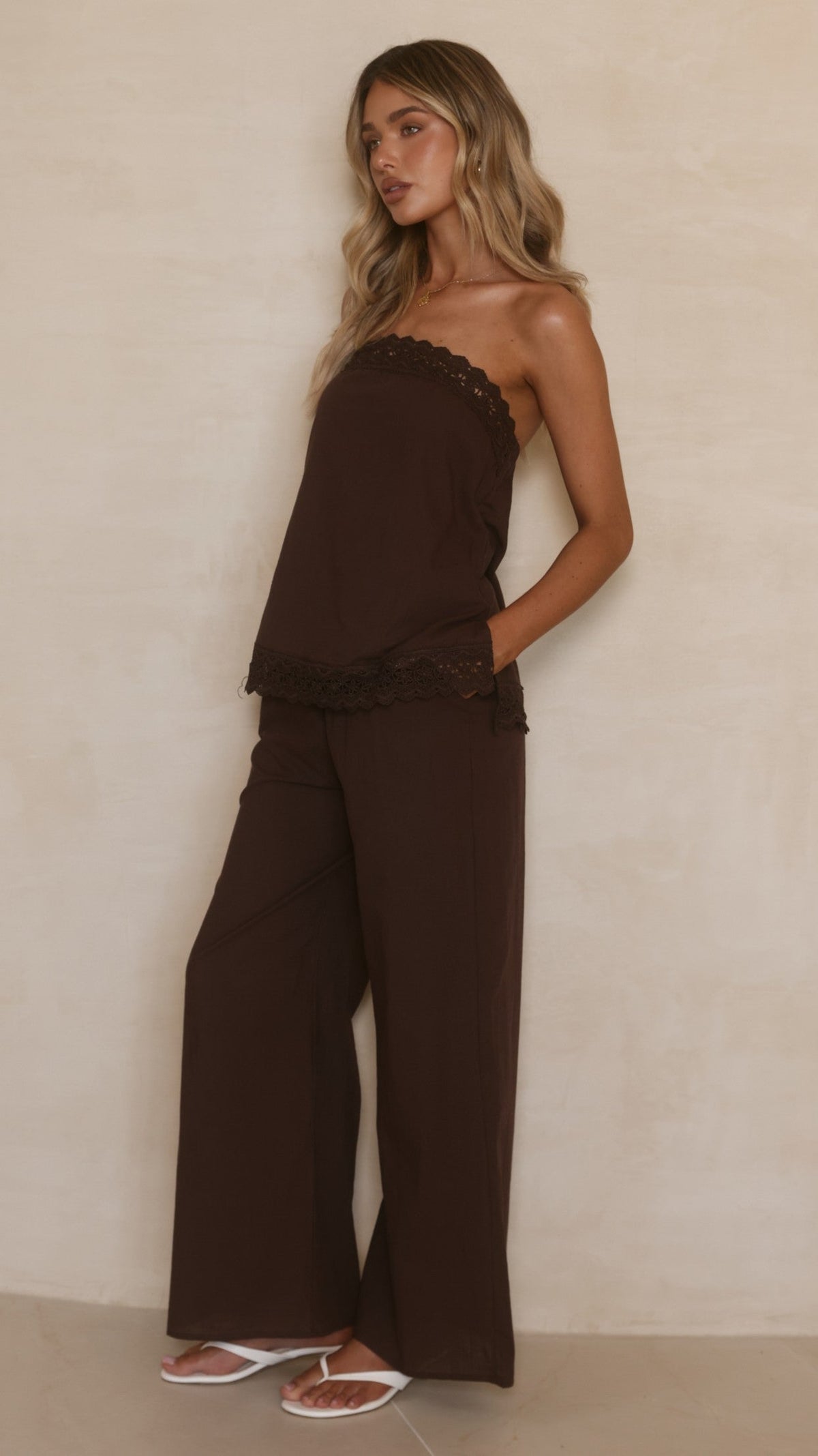 Luna Top and Pants Set - Chocolate