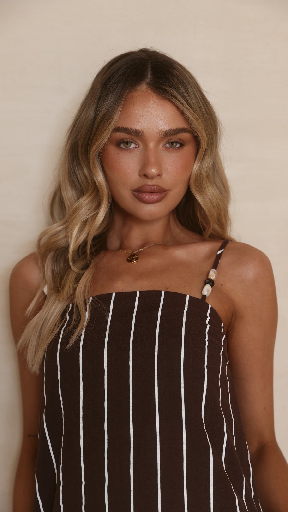 Rubi Top and Pants Set - Choc/White Stripe