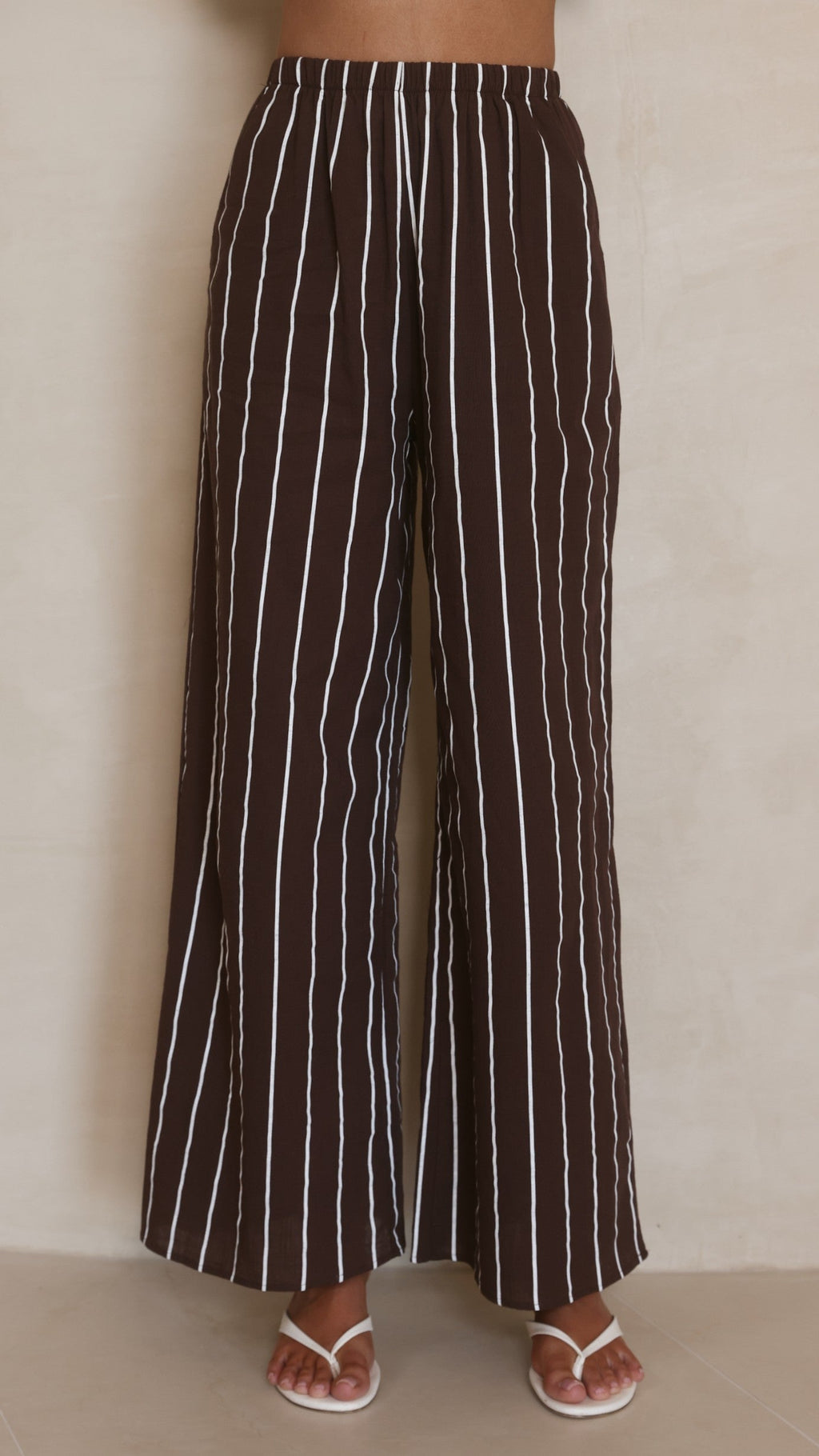 Rubi Top and Pants Set - Choc/White Stripe