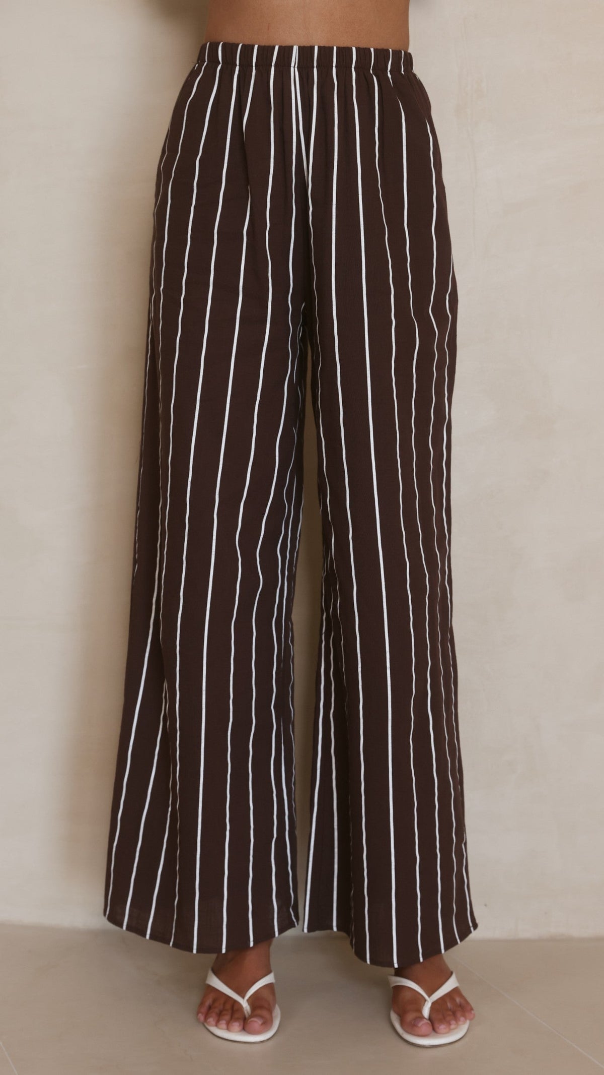 Rubi Top and Pants Set - Choc/White Stripe