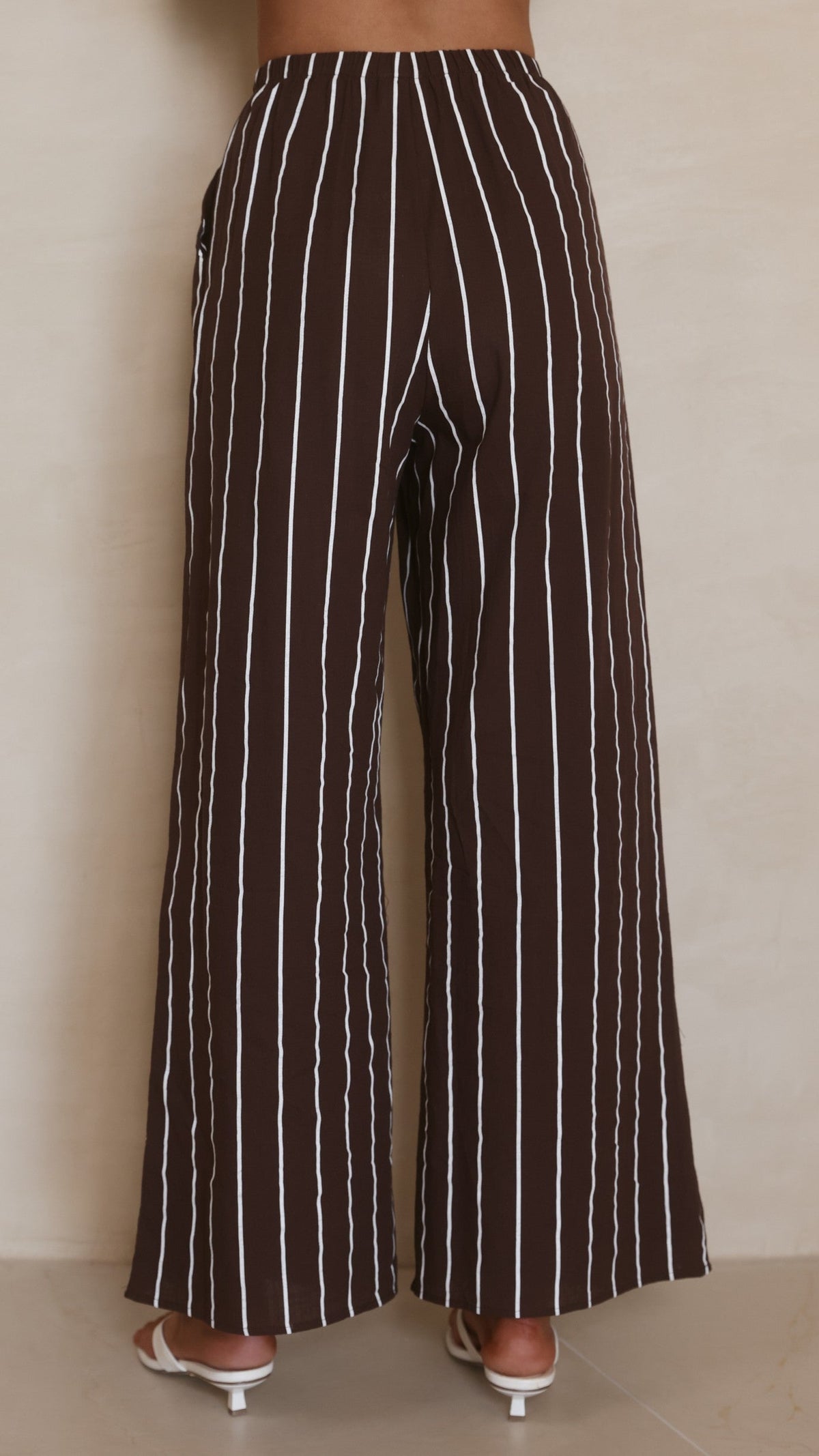 Rubi Top and Pants Set - Choc/White Stripe
