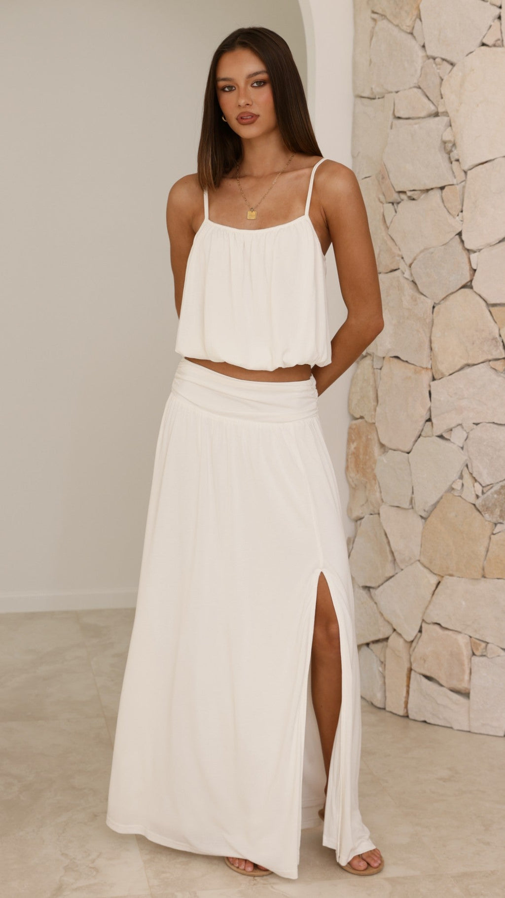 Stacie Maxi Skirt - White