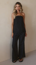 Luna Top and Pants Set - Black
