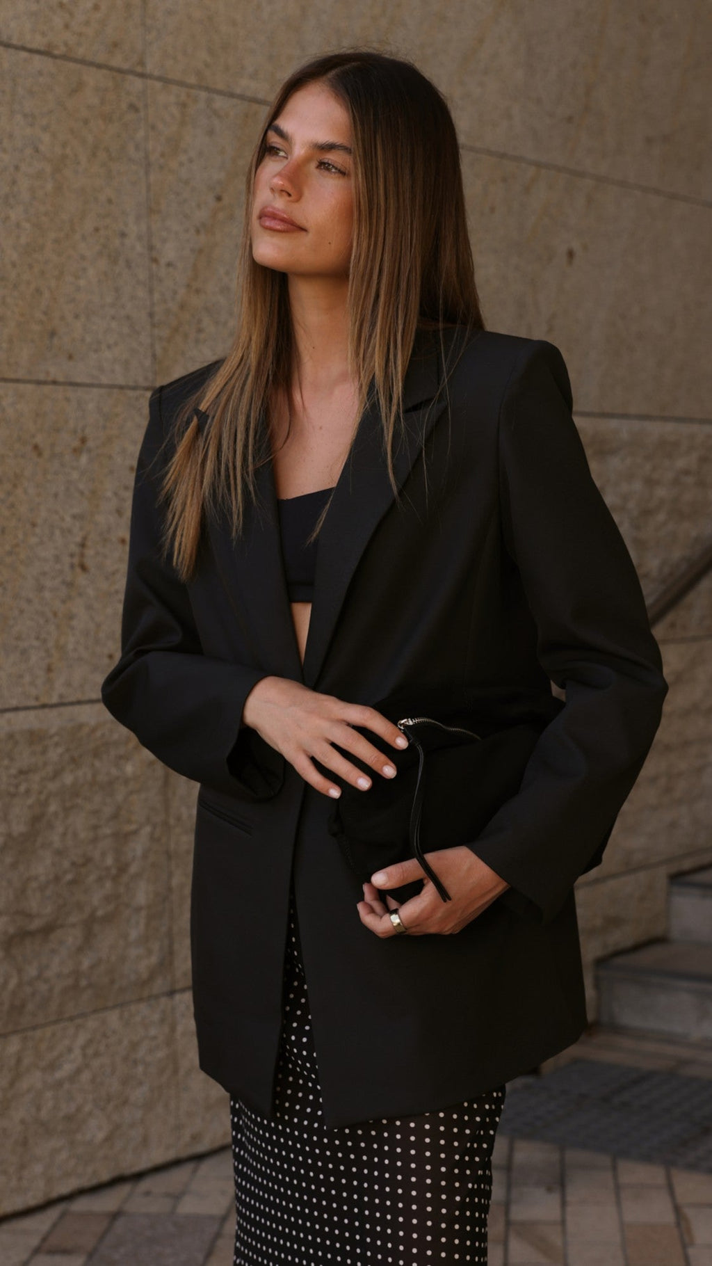 Isa Oversized Blazer - Black