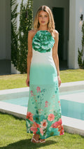Ali Maxi Dress - Mint Floral