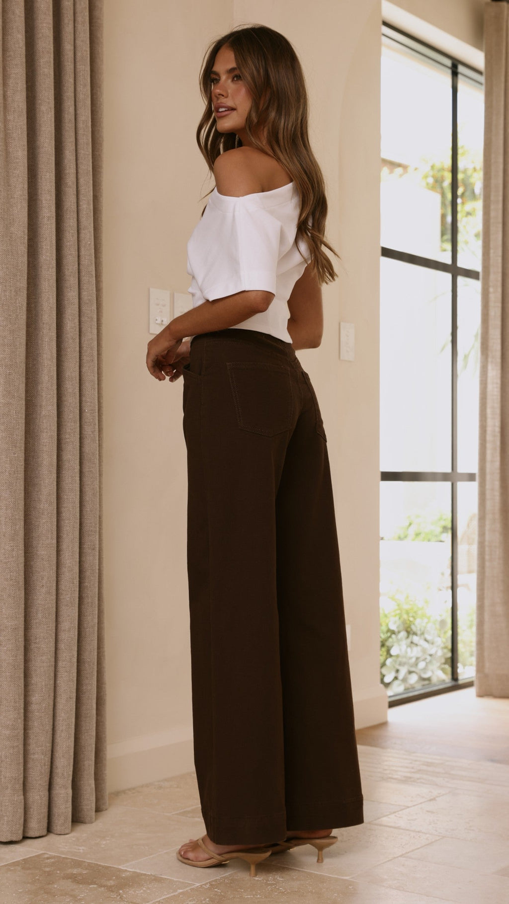 Zandra Wide Leg Jeans - Chocolate