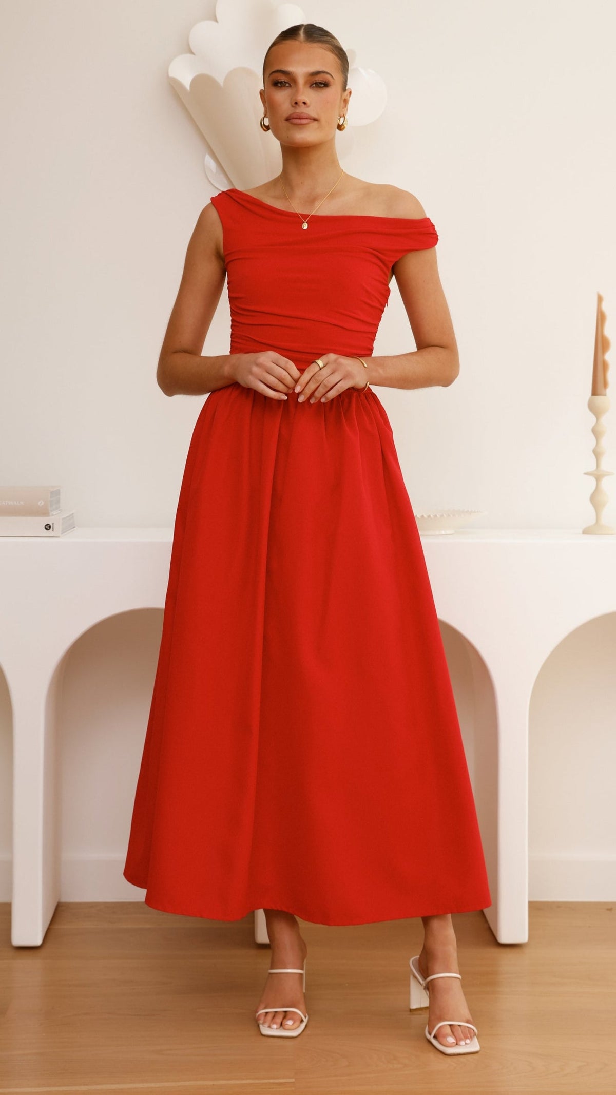 Immy Midi Dress - Red