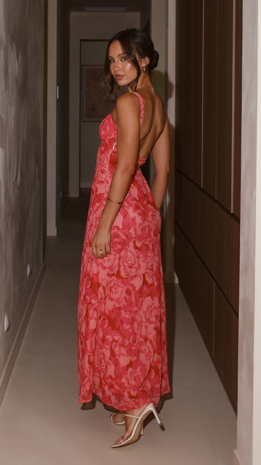 Margo Midi Dress - Pink Floral