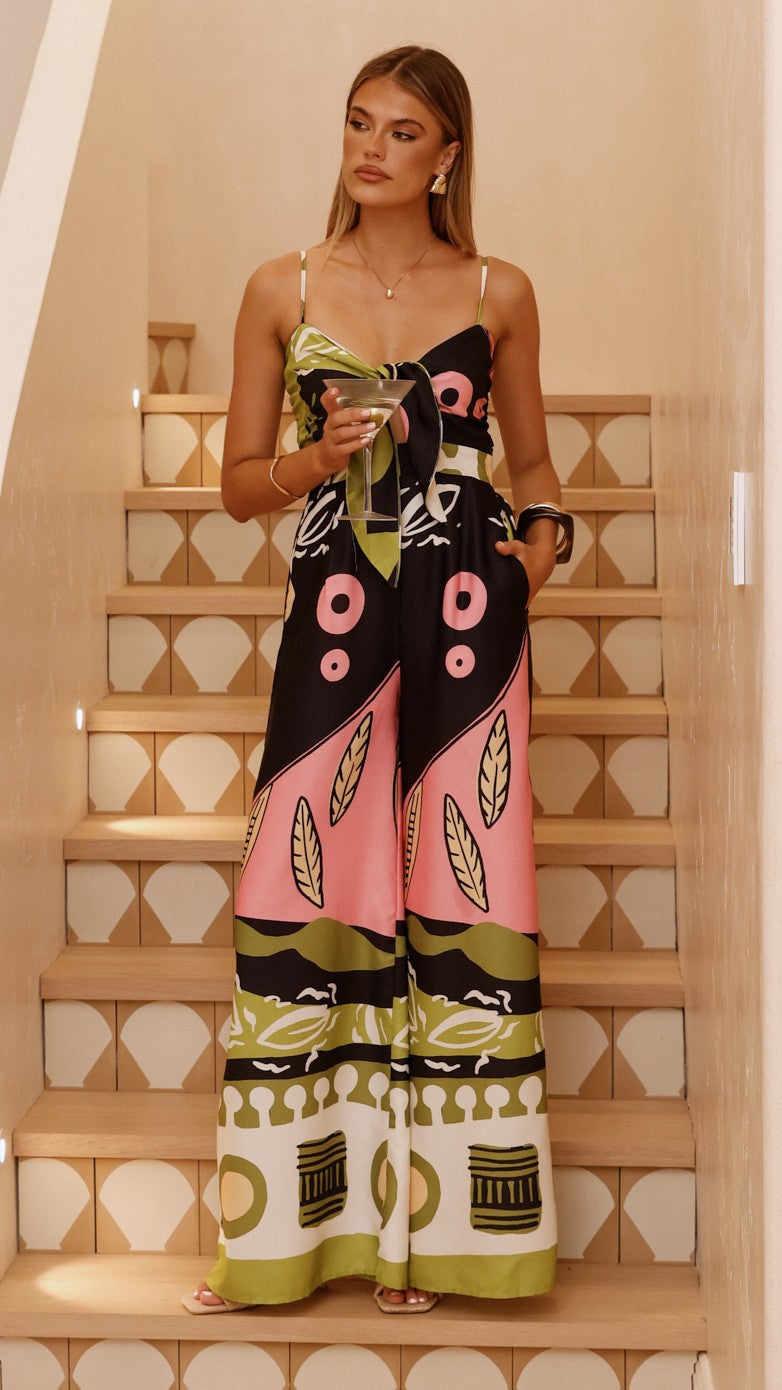 Teresa Jumpsuit - Green/Pink