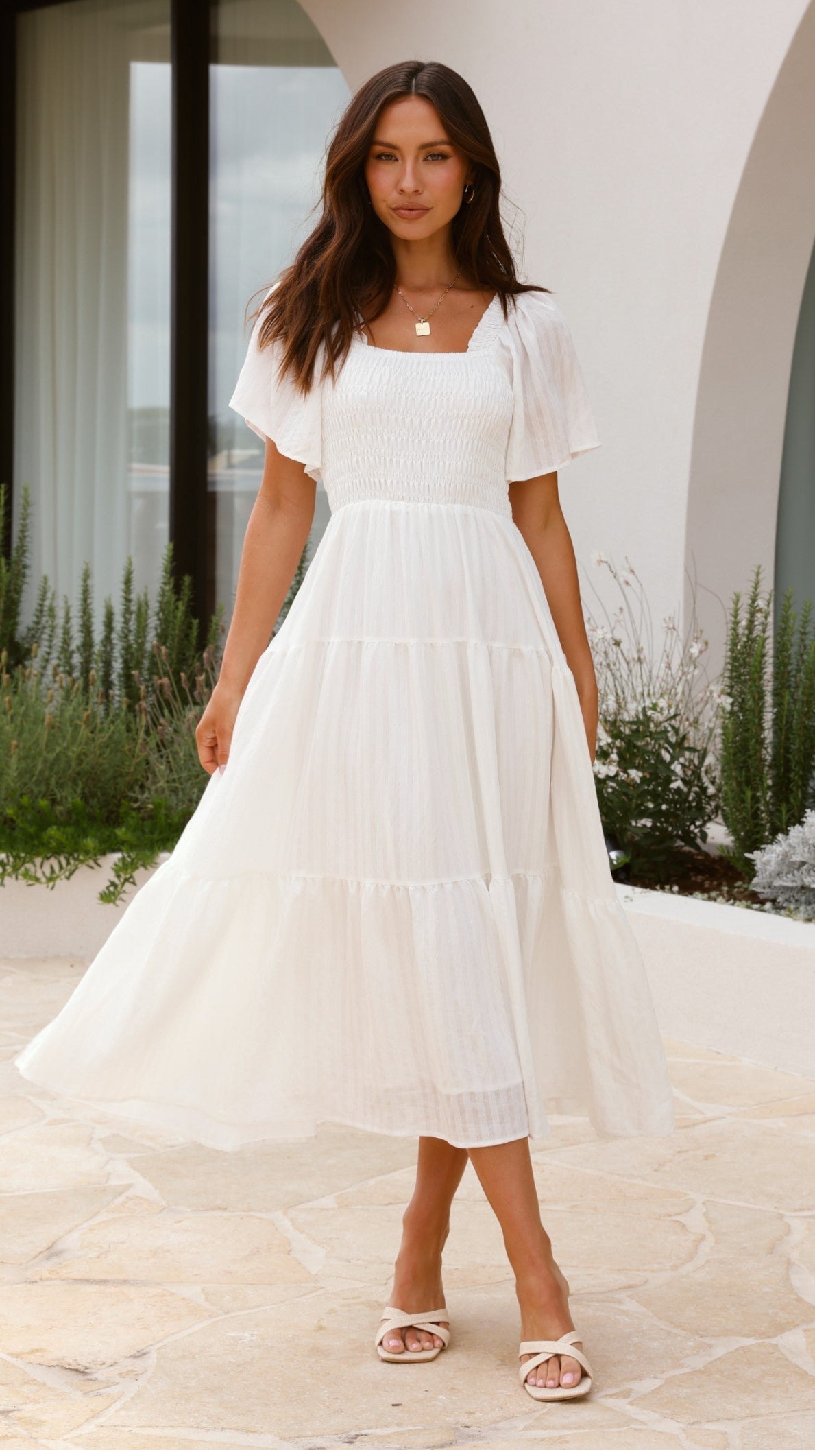 Lainey Midi Dress - White