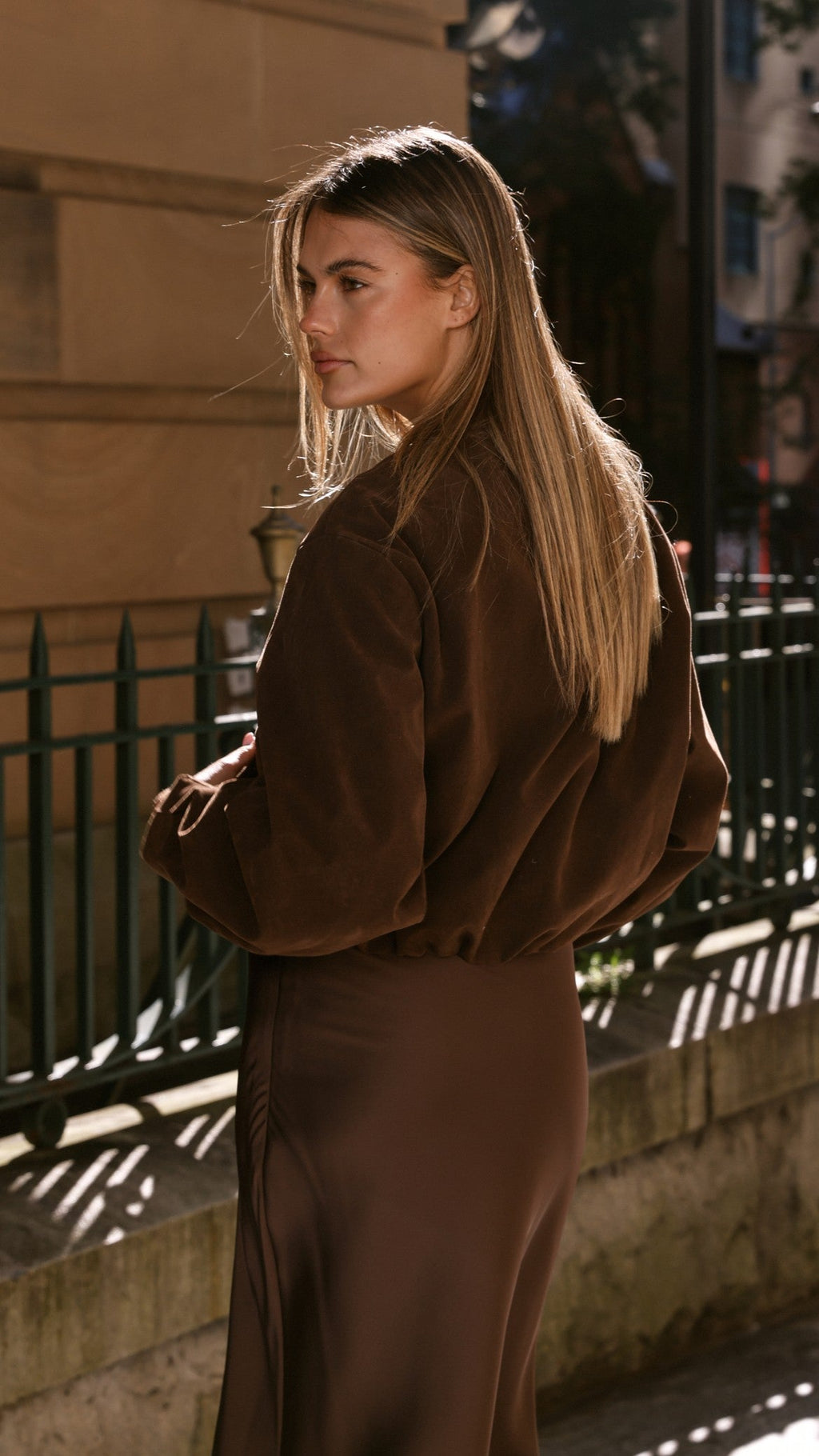 Sloane Bomber Jacket - Dark Chocolate