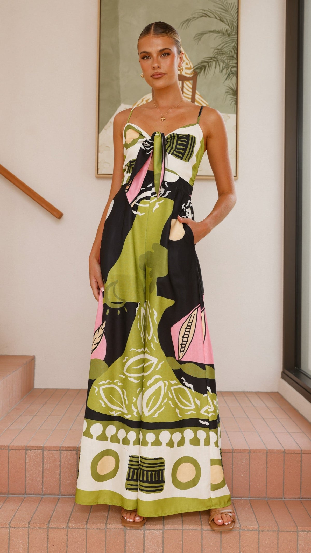 Teresa Jumpsuit - Green/Pink