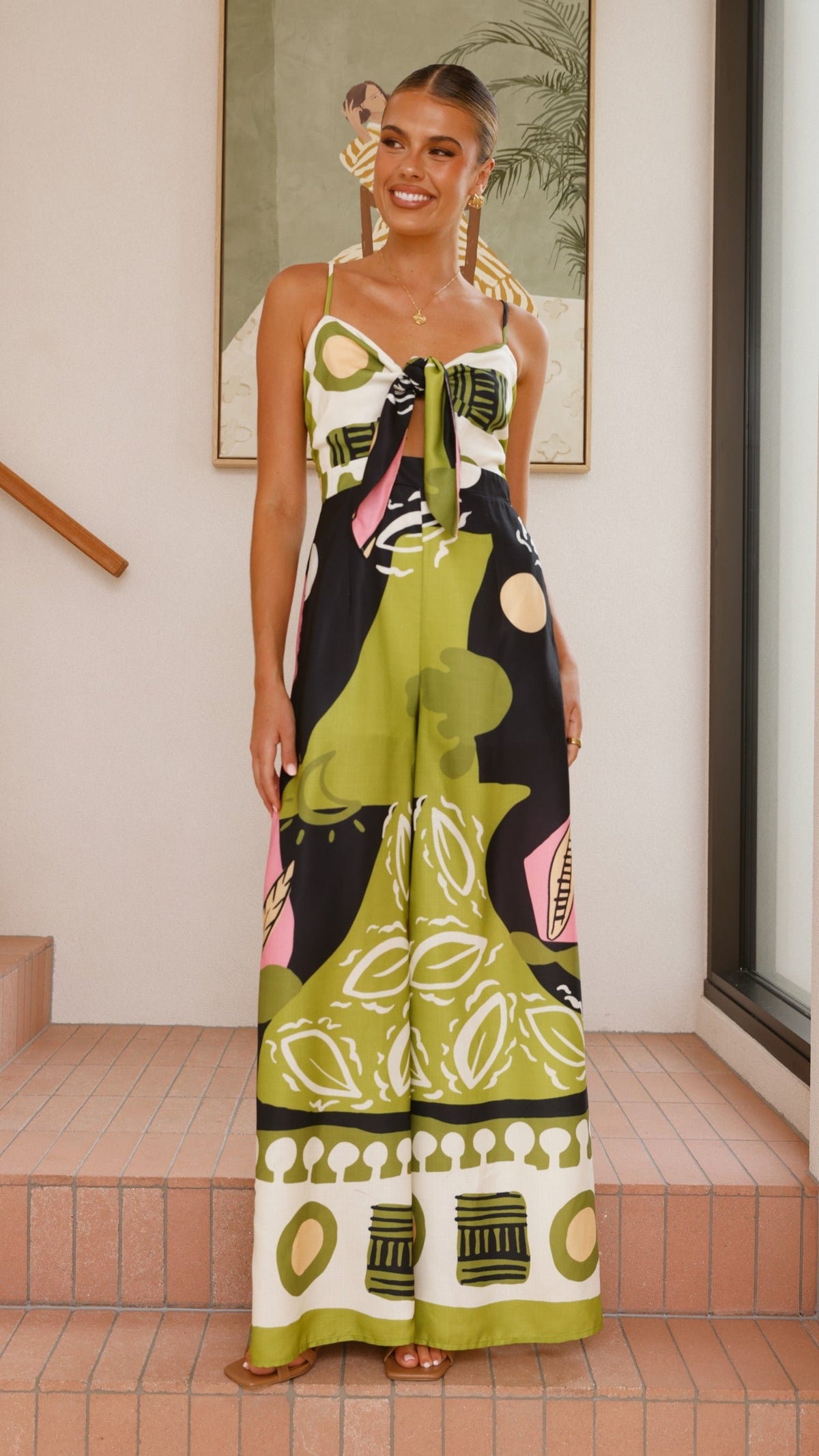 Teresa Jumpsuit - Green/Pink