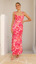 Margo Midi Dress - Pink/Red Floral