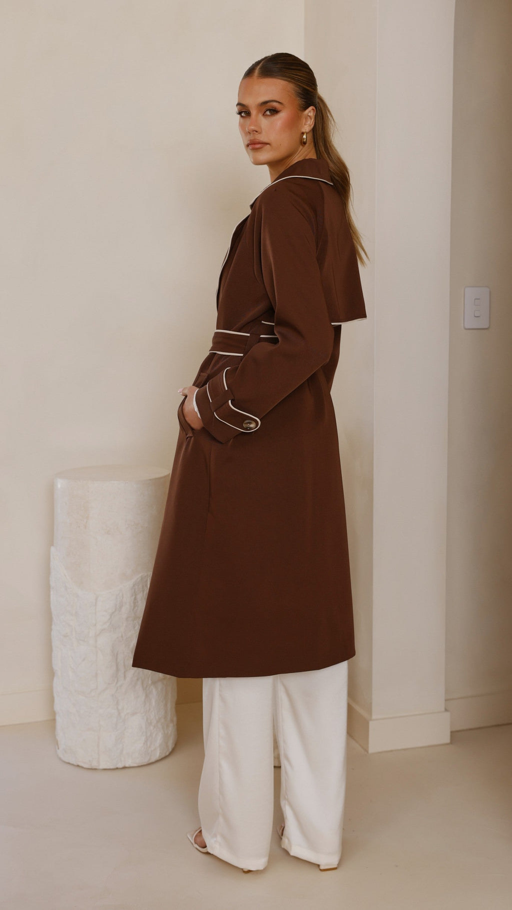 Blanca Trench Coat - Espresso