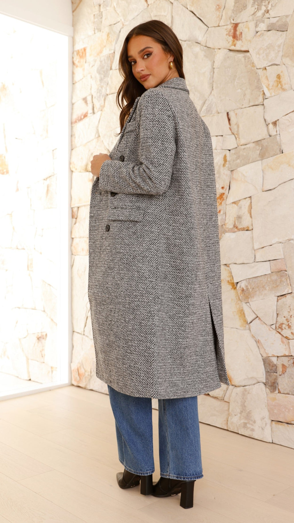 Jayla Longline Coat - Grey