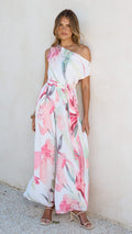Oasis One Shoulder Jumpsuit - Pink Floral