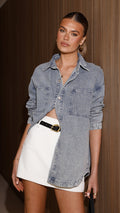 Valdez Oversized Denim Jacket - Blue