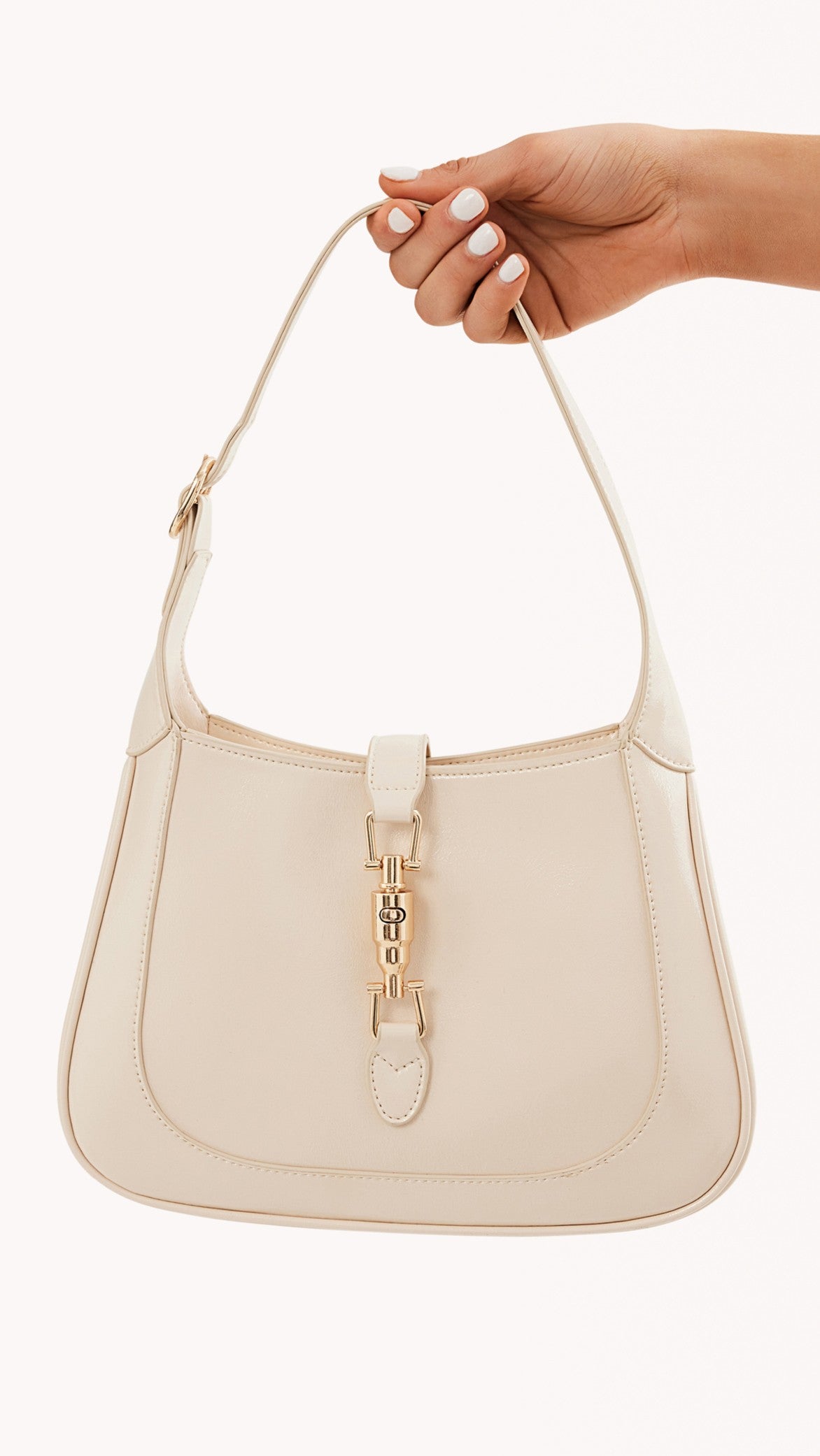 Alix Shoulder Bag - Chalk Crinkle Patent