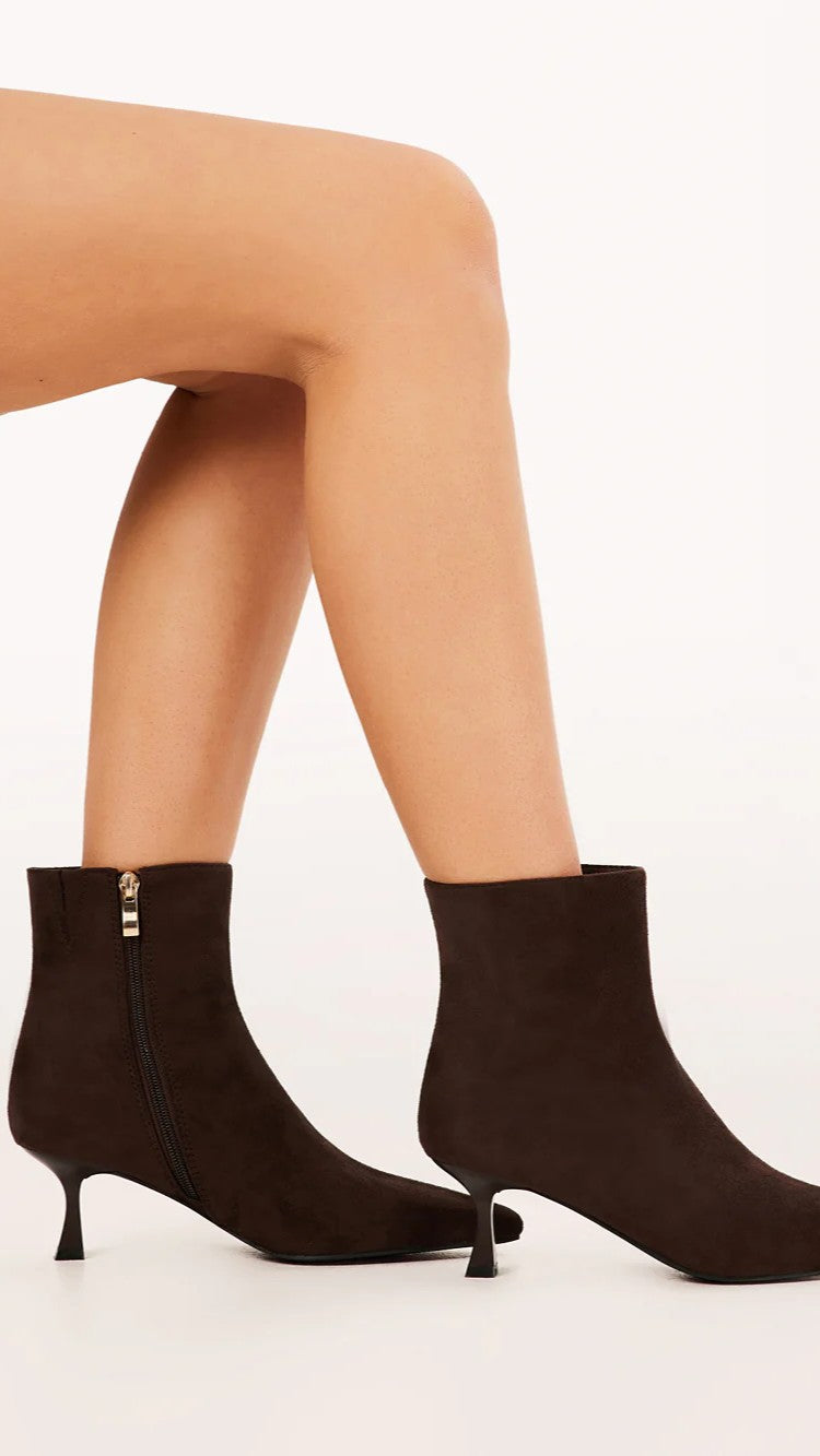 Carmella Boots - Dark Cacao Faux Suede