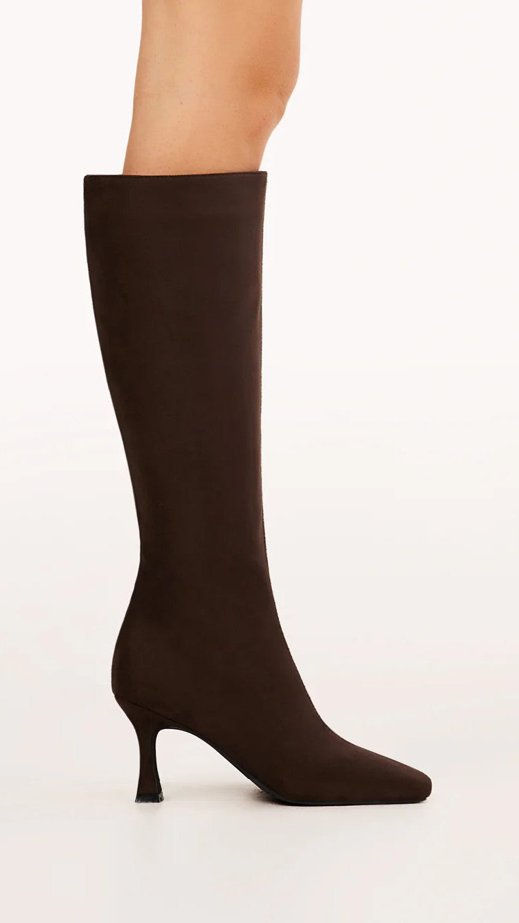 Corbin Boots - Dark Cacao Faux Suede