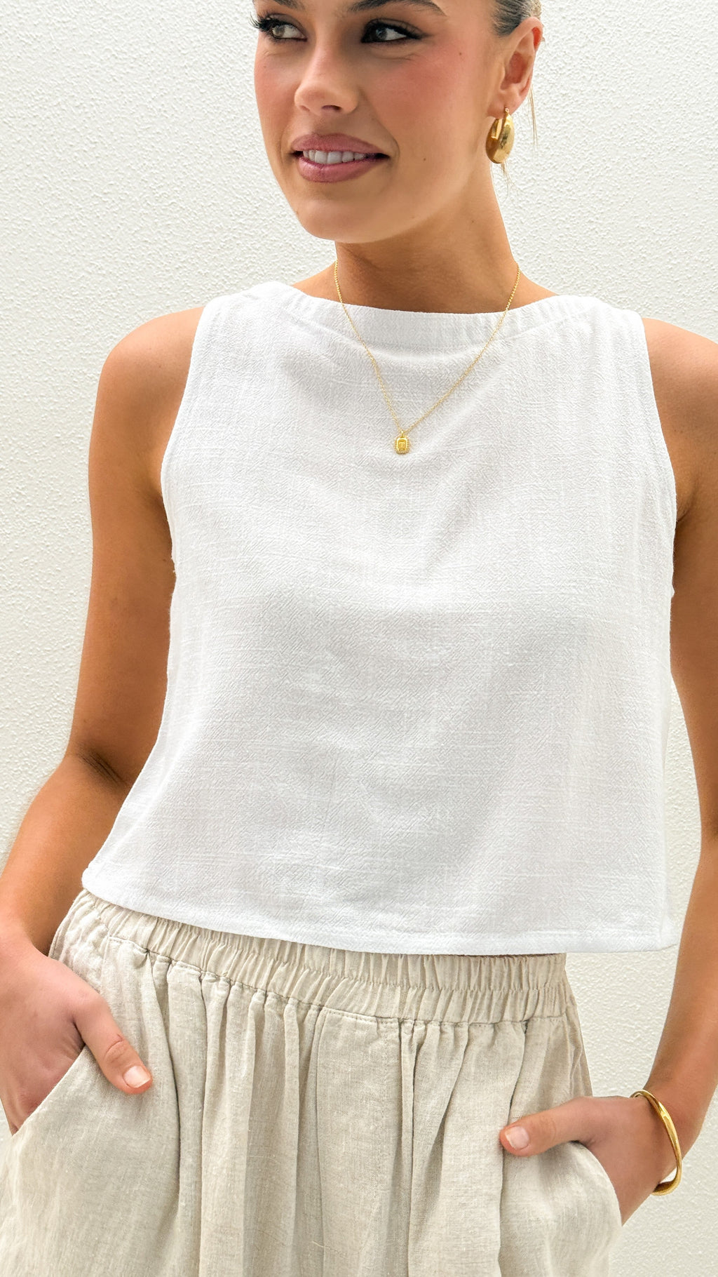 Persephone Crop Top - White