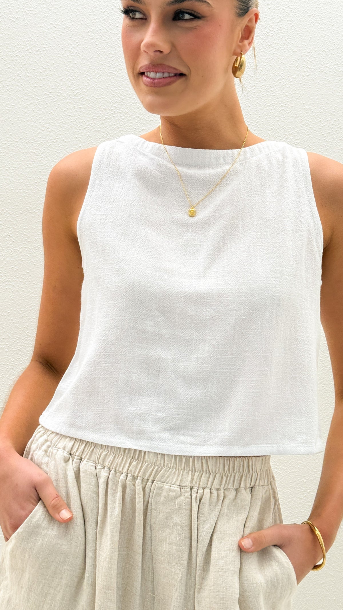 Persephone Crop Top - White