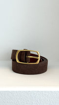Mocha Genuine Suede Everyday Belt - Mocha Genuine Leather