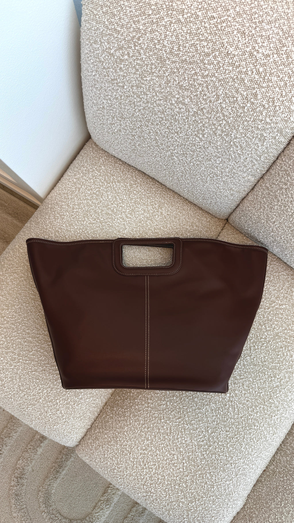 Stitched Tote Bag - Chocolate
