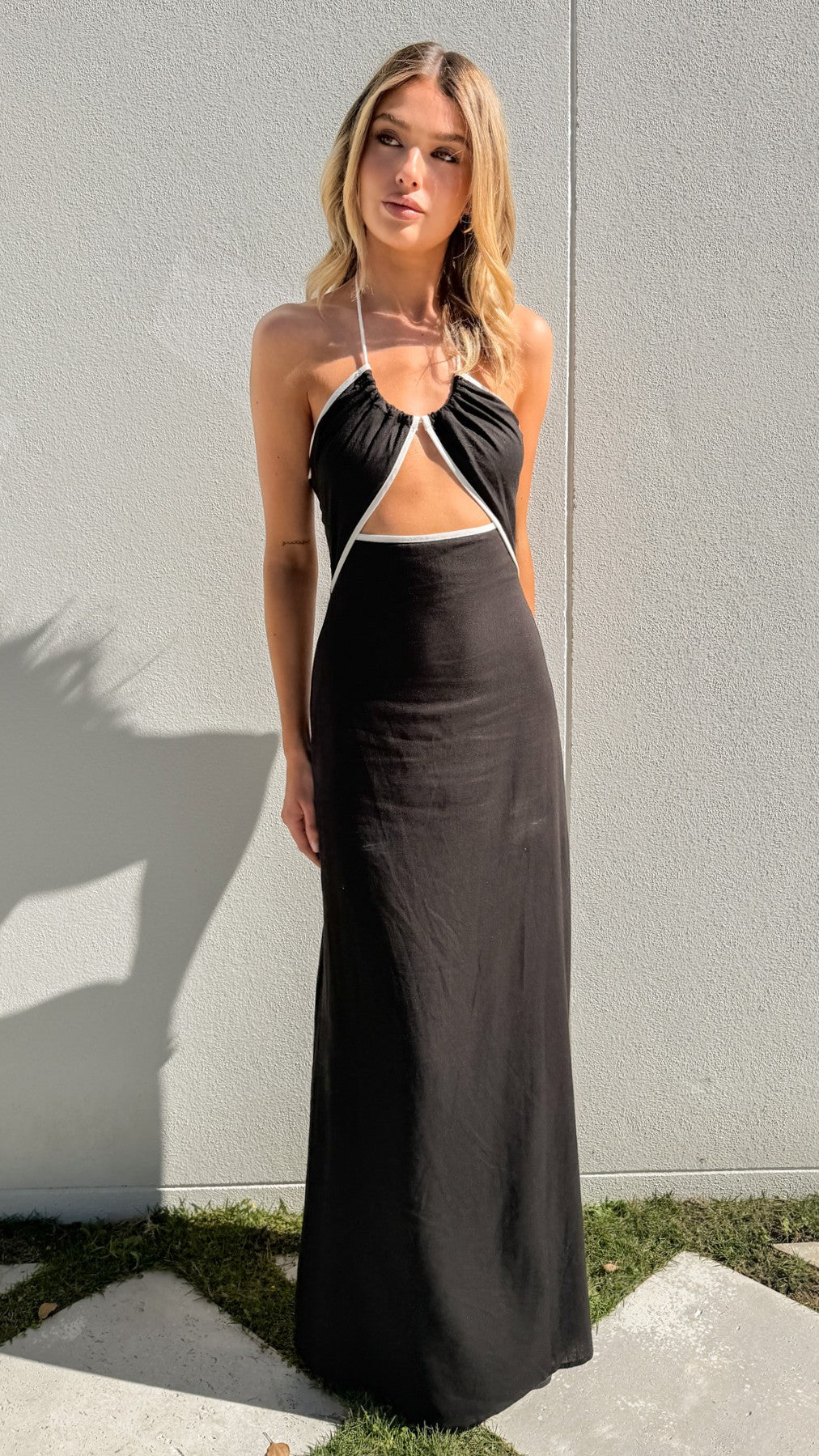 Maia Halter Maxi Dress - Black