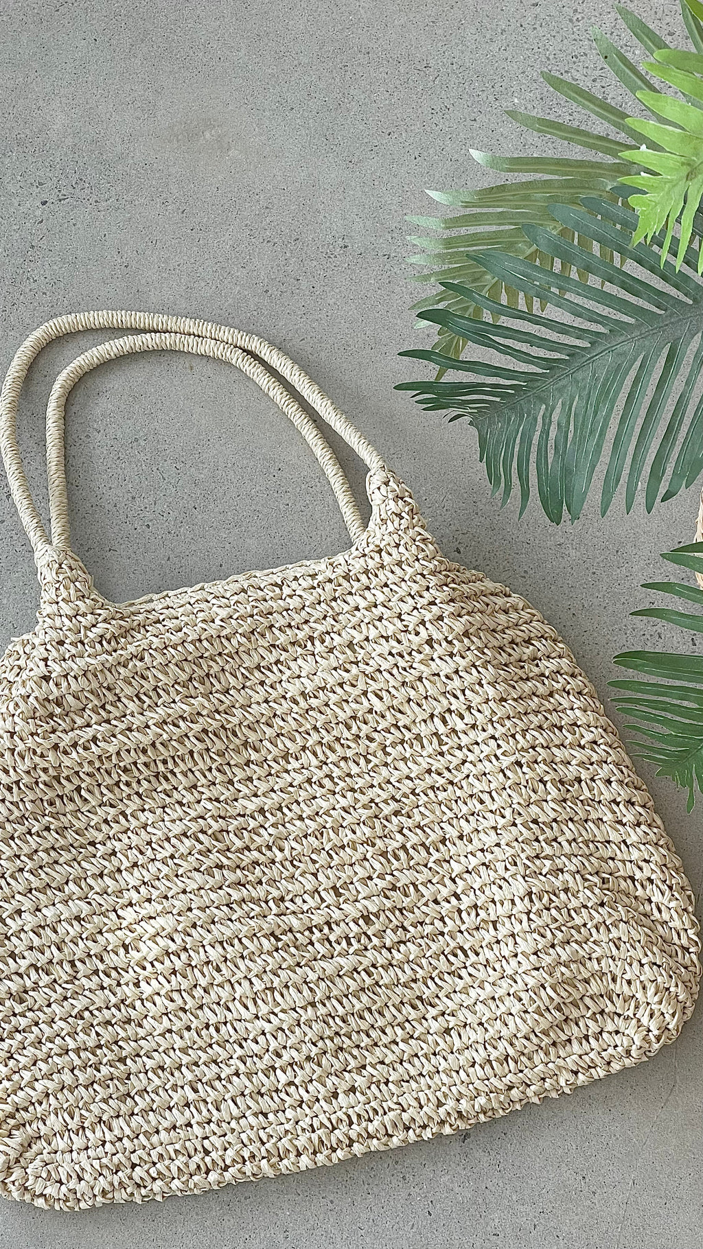 Solana Summer Tote Bag - Beige Straw