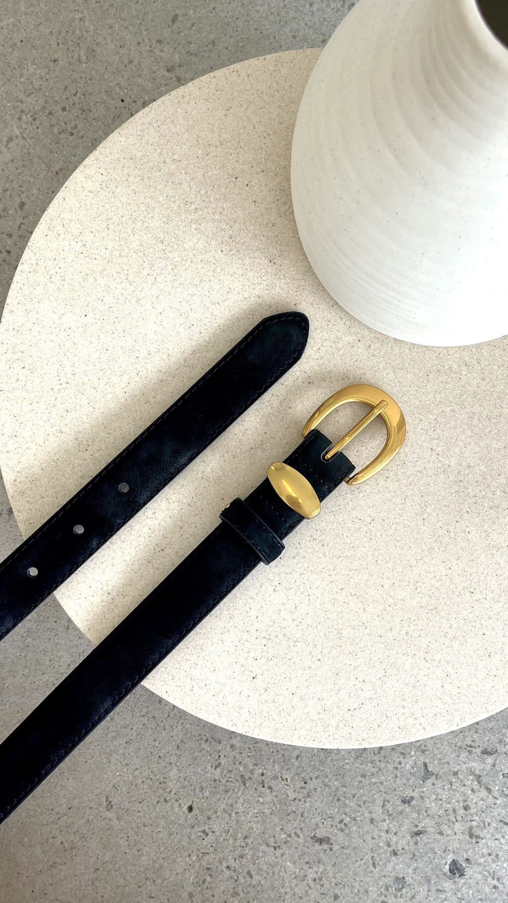Maya Faux Leather Belt - Black