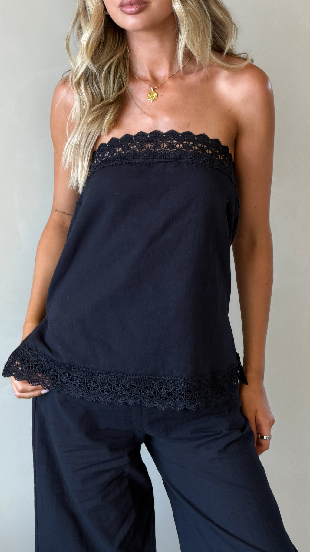 Luna Top and Pants Set - Black