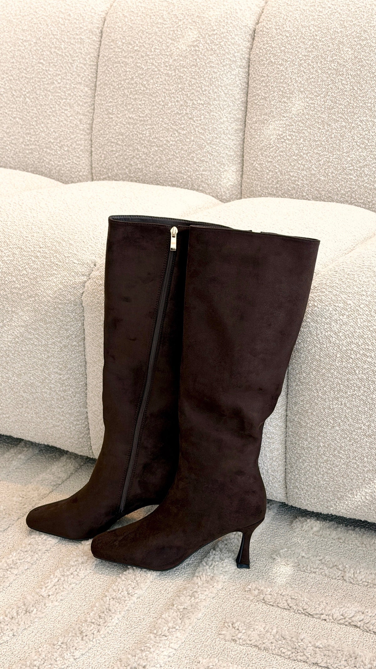 Corbin Boots - Dark Cacao Faux Suede