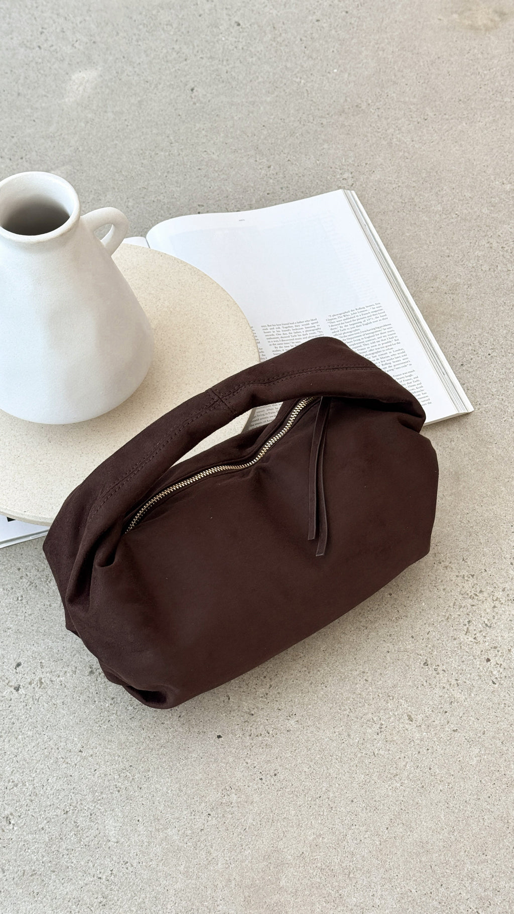 Renee Shoulder Bag - Chocolate Suede