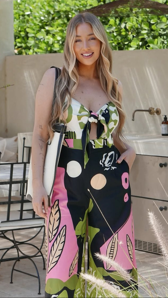 Teresa Jumpsuit - Green/Pink